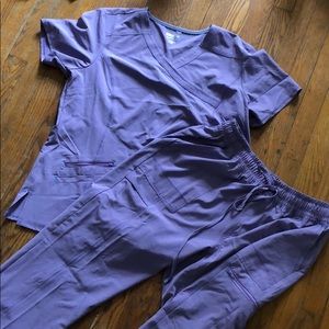 Very Comfortable Lavender Scrub Top and Bottom Set